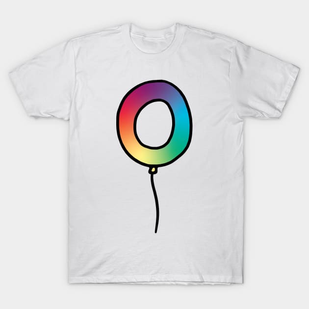 Initial Monogram Balloon Letter O T-Shirt by murialbezanson